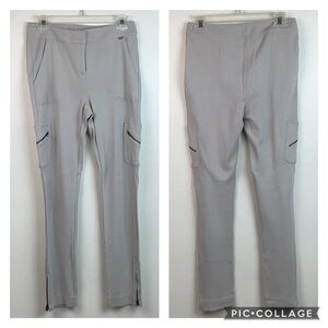 St John taupe ponte knit cargo skinny stretch pant